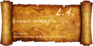 Lovasi Arabella névjegykártya